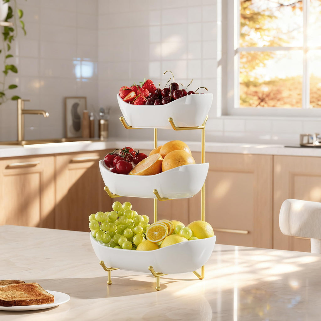 Ceramic 3 Tier Fruit Bowl F81245