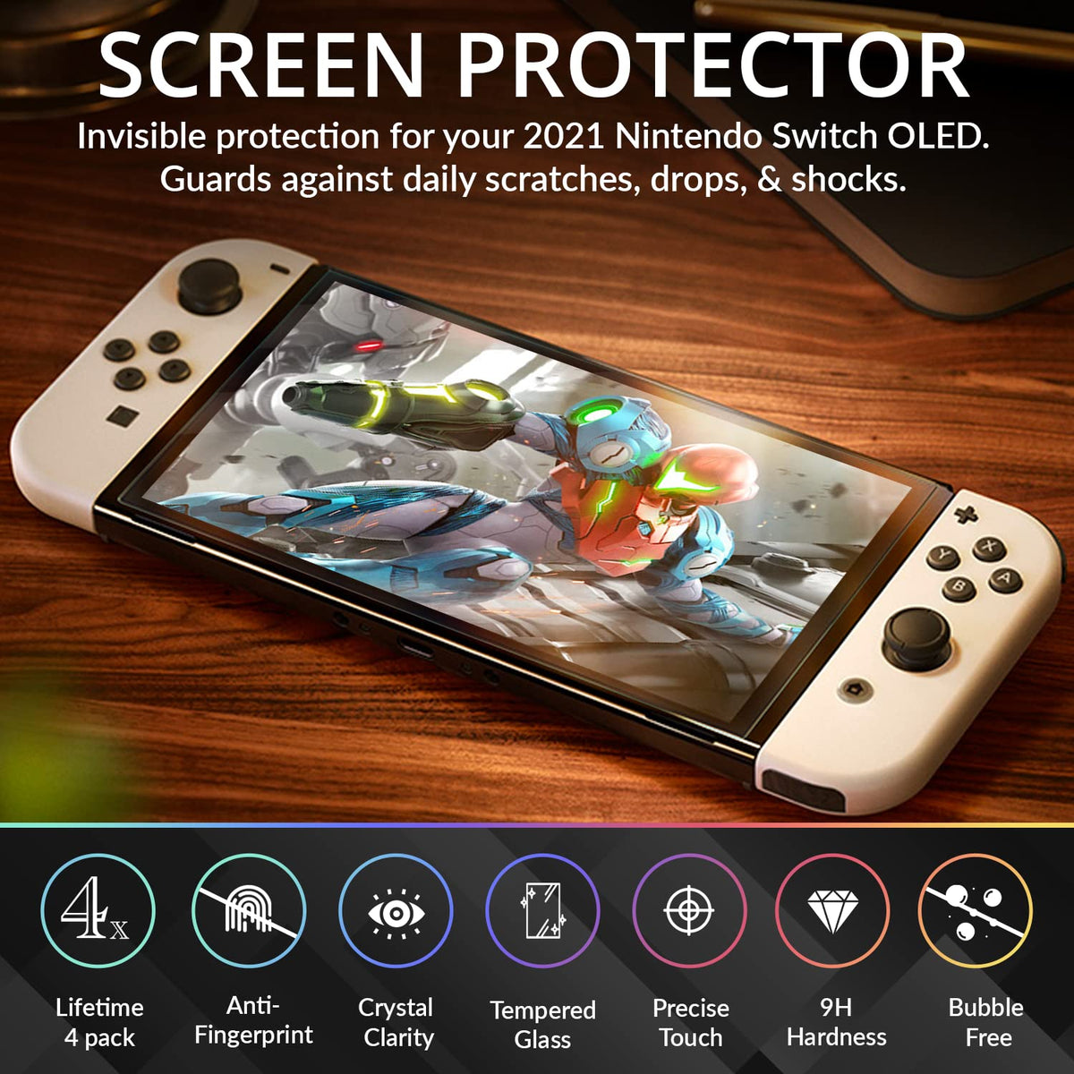 Screen Protector and Case Bundle with Tempered Glass and EVA Case K54229