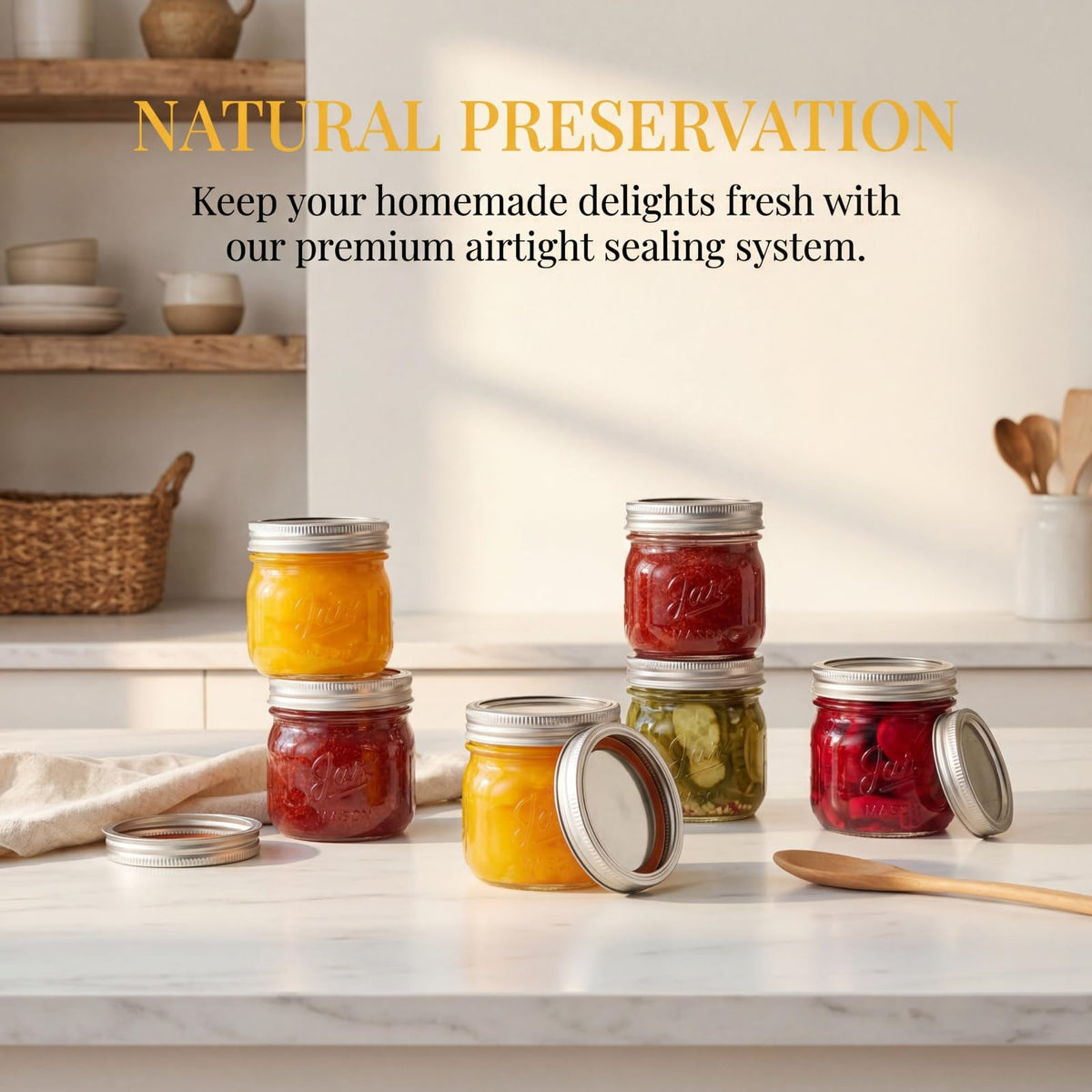 12 Pack 12 Oz Wide Mouth Airtight Glass Mason Jars K1244
