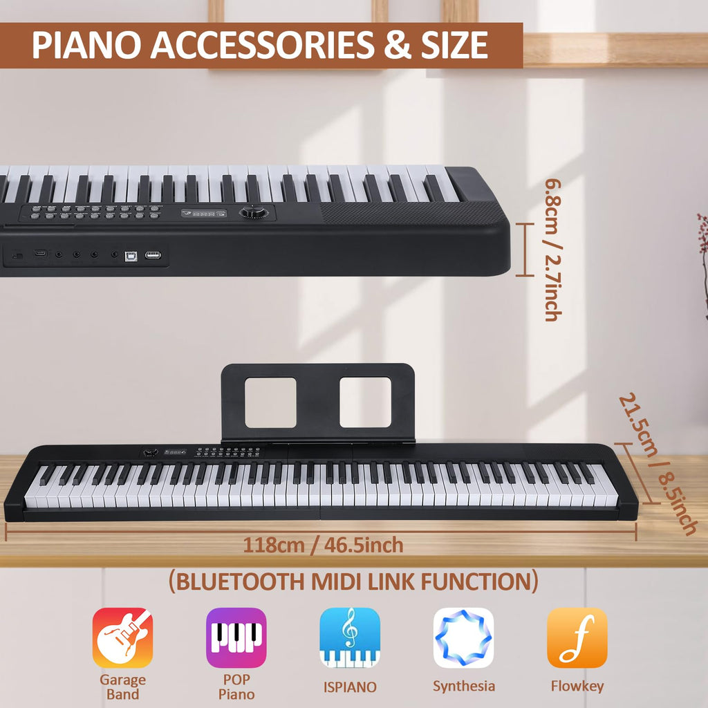 88 Key Electric Digital Piano with Semi Weighted Keys H736291