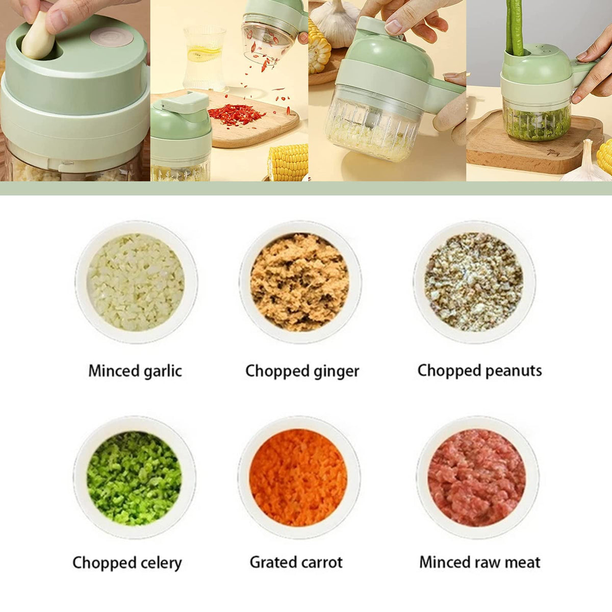4 in 1 Handheld Electric Vegetable Cutter Set W21370