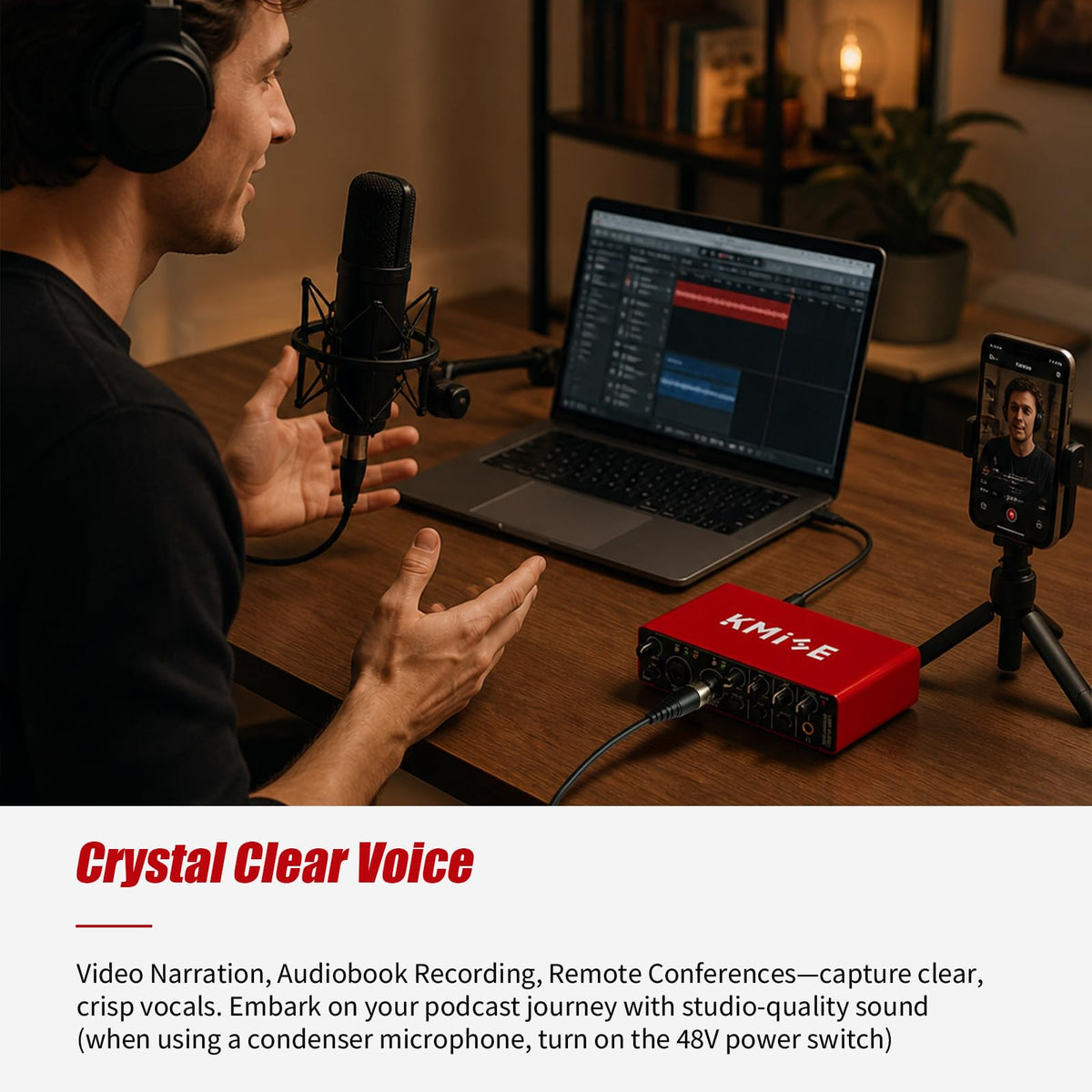 USB Audio Interface with 48V Phantom Power K8775