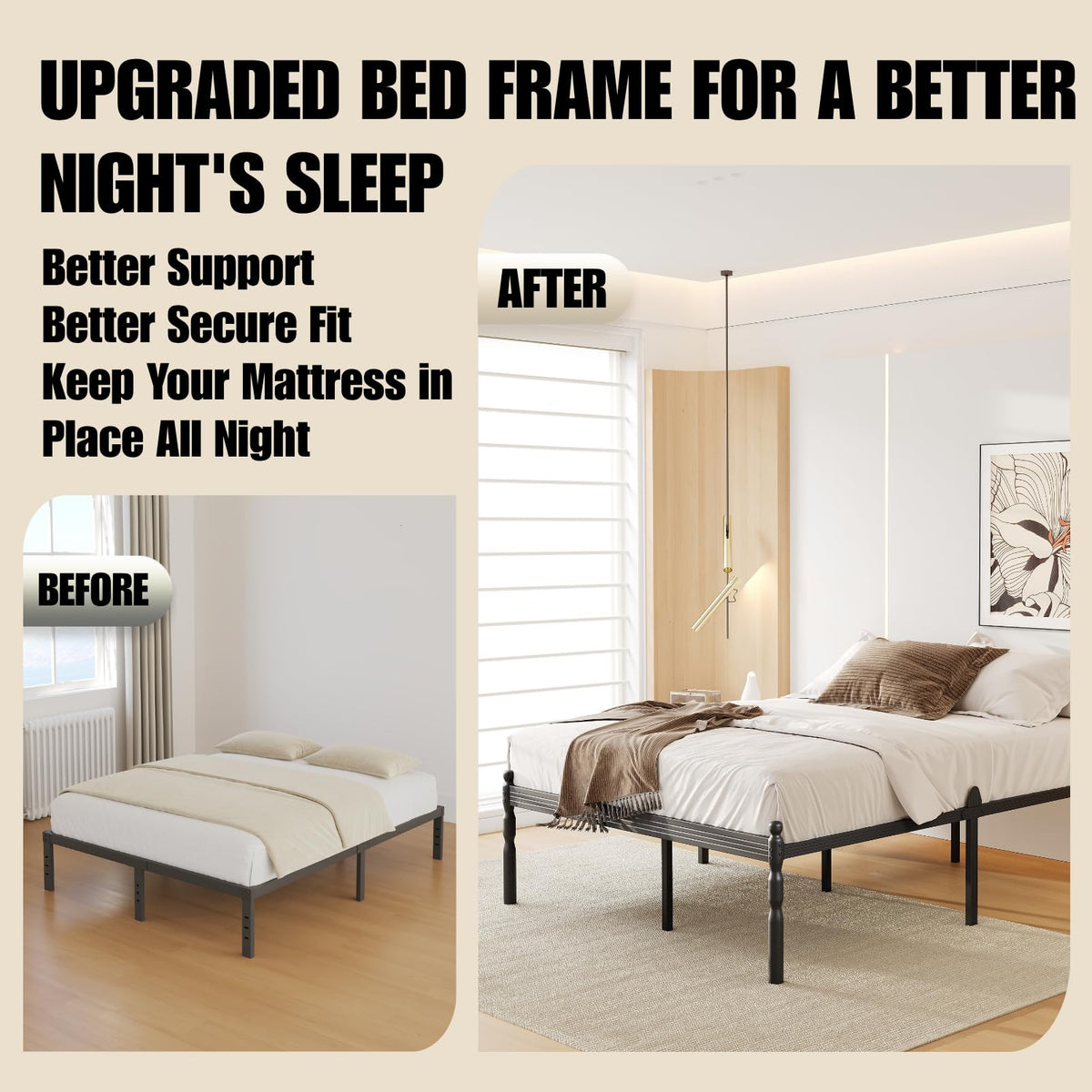 18" Metal Queen Platform Bed Frame P98425