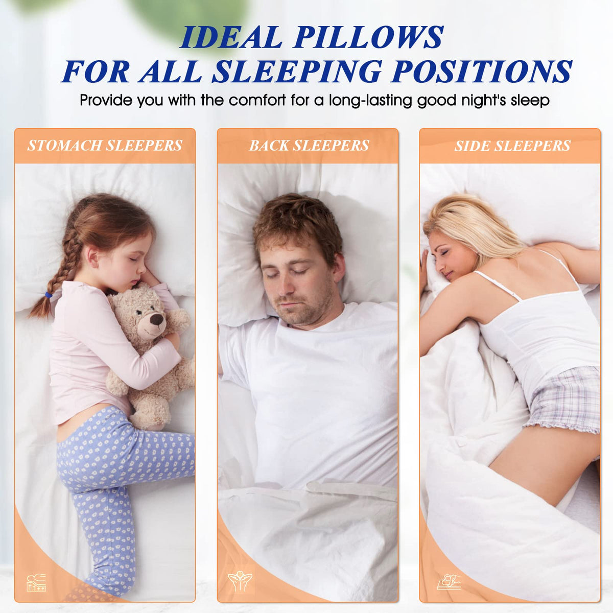 King Size Set of 2 Cooling Bed Pillows U1749