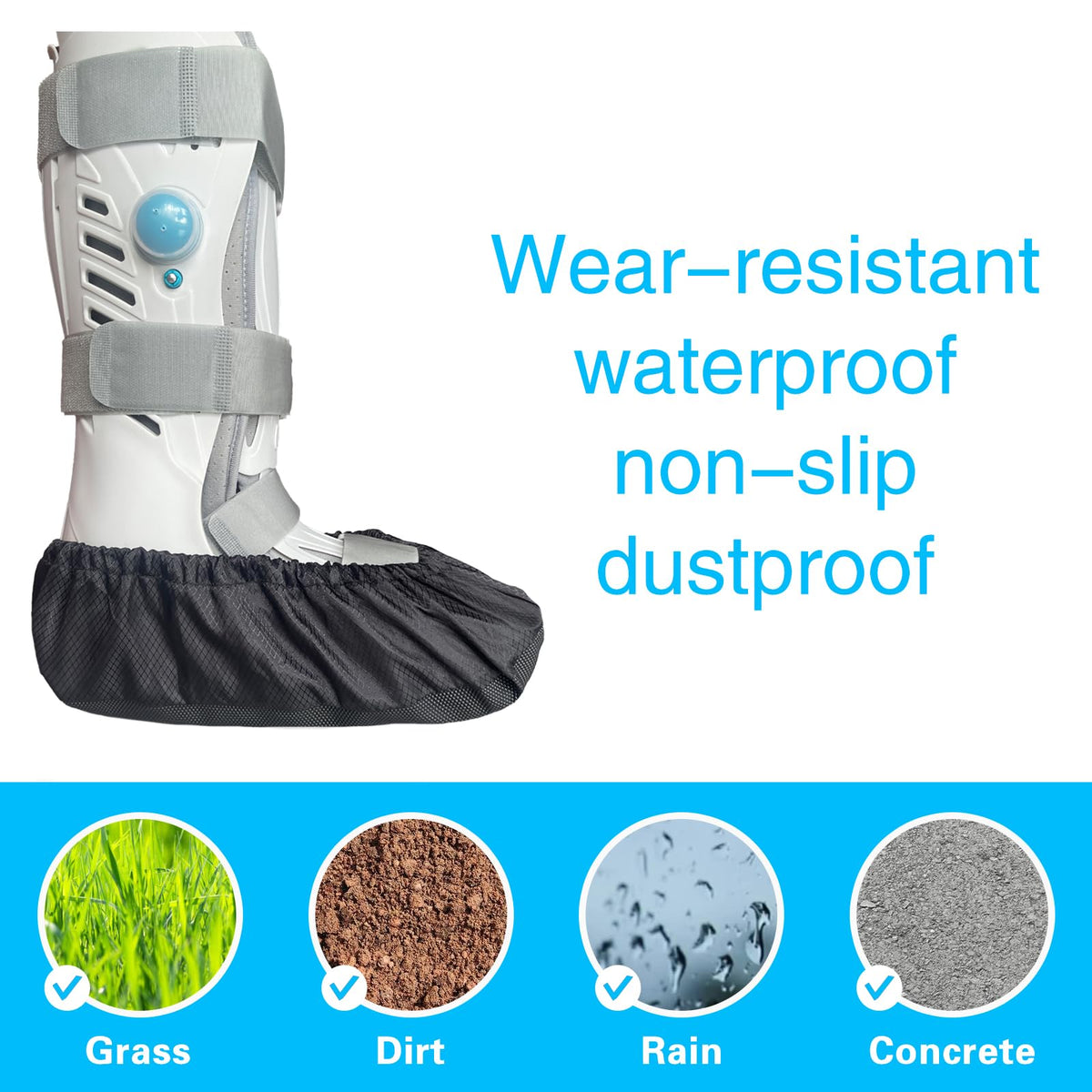 Medium Waterproof Anti-slip Washable Walking Boot Covers C564883