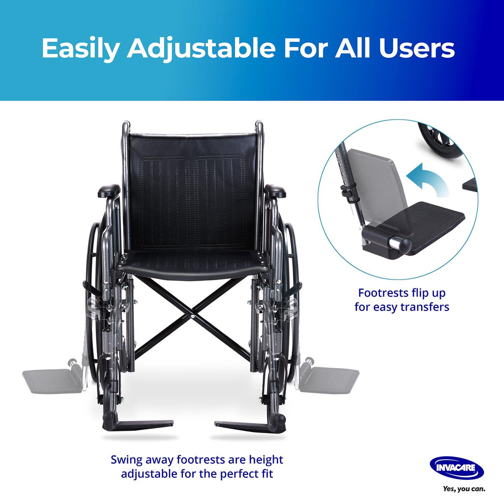 Portable Folding Lightweight Manual Wheelchair 18 Inch Seat K1555