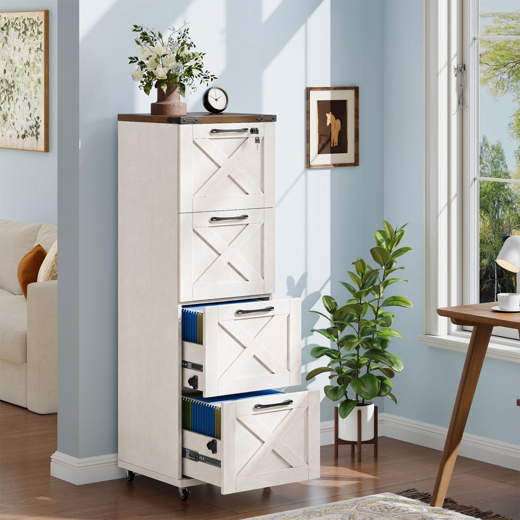 White 4 Drawer Office Filing Cabinet J311