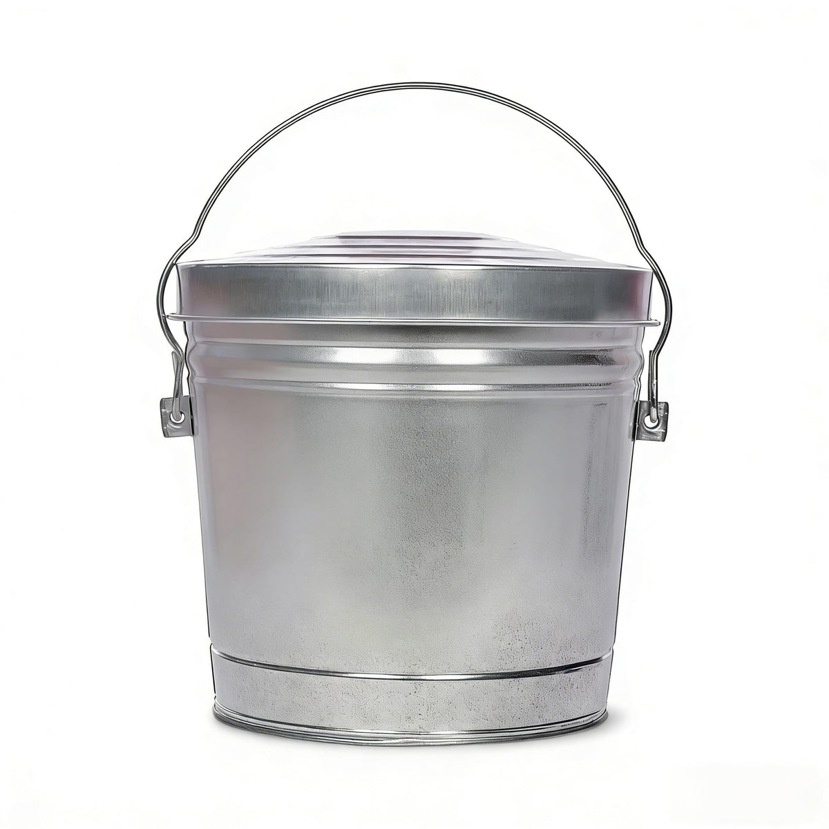 6 Gallon Galvanized Metal Trash Can with Lid E158910