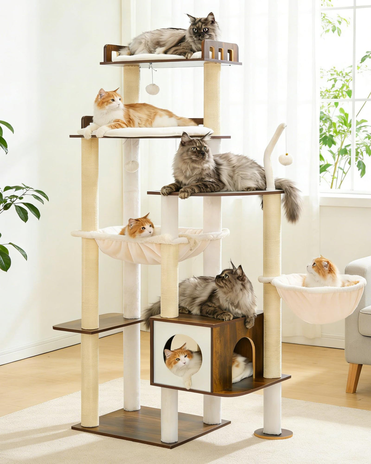 70.5" Wood Tall Cat Tree Z1613