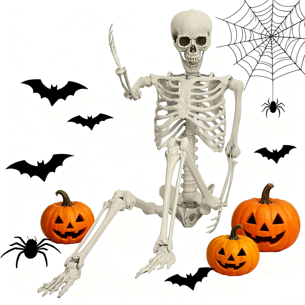 5.4FT Life Size Poseable Human Skeleton Prop F952127
