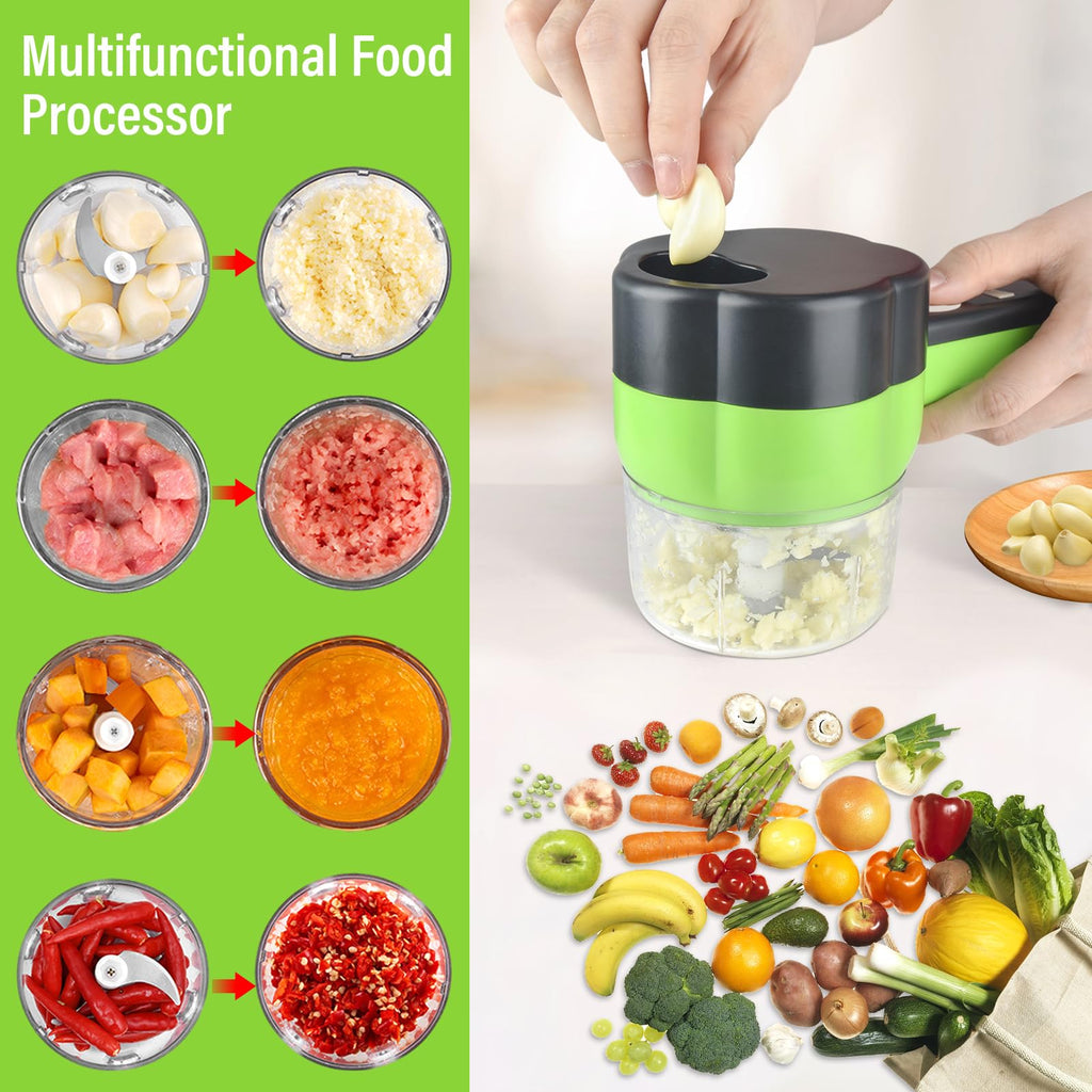 Electric Vegetable Slicer Set 4 in 1 Portable Rechargeable Wireless Food Processor M371
