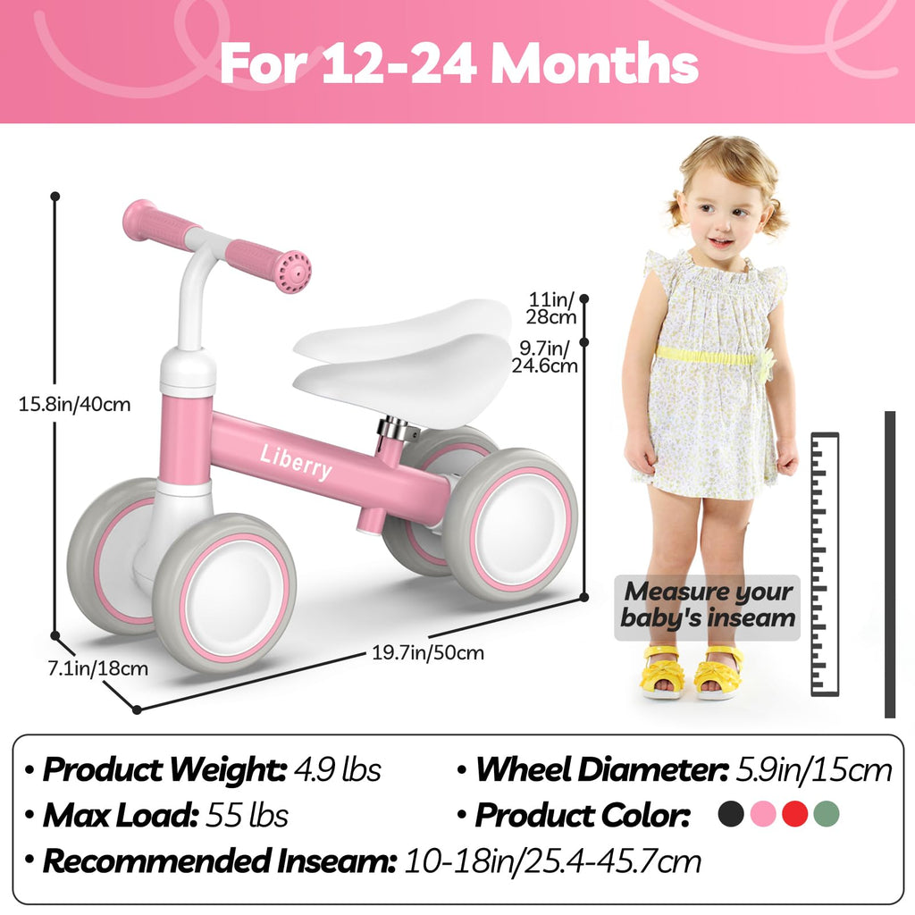Pink Adjustable Baby Balance Bike J160195