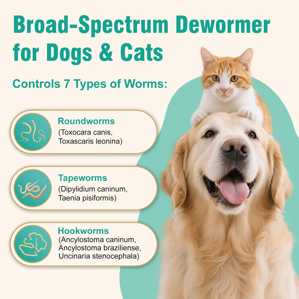 3-Way Dewormer for Dogs & Cats with Praziquantel & Pyrantel Pamoate P1268