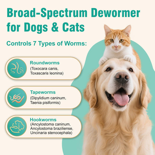3-Way Dewormer for Dogs & Cats with Praziquantel & Pyrantel Pamoate P1268