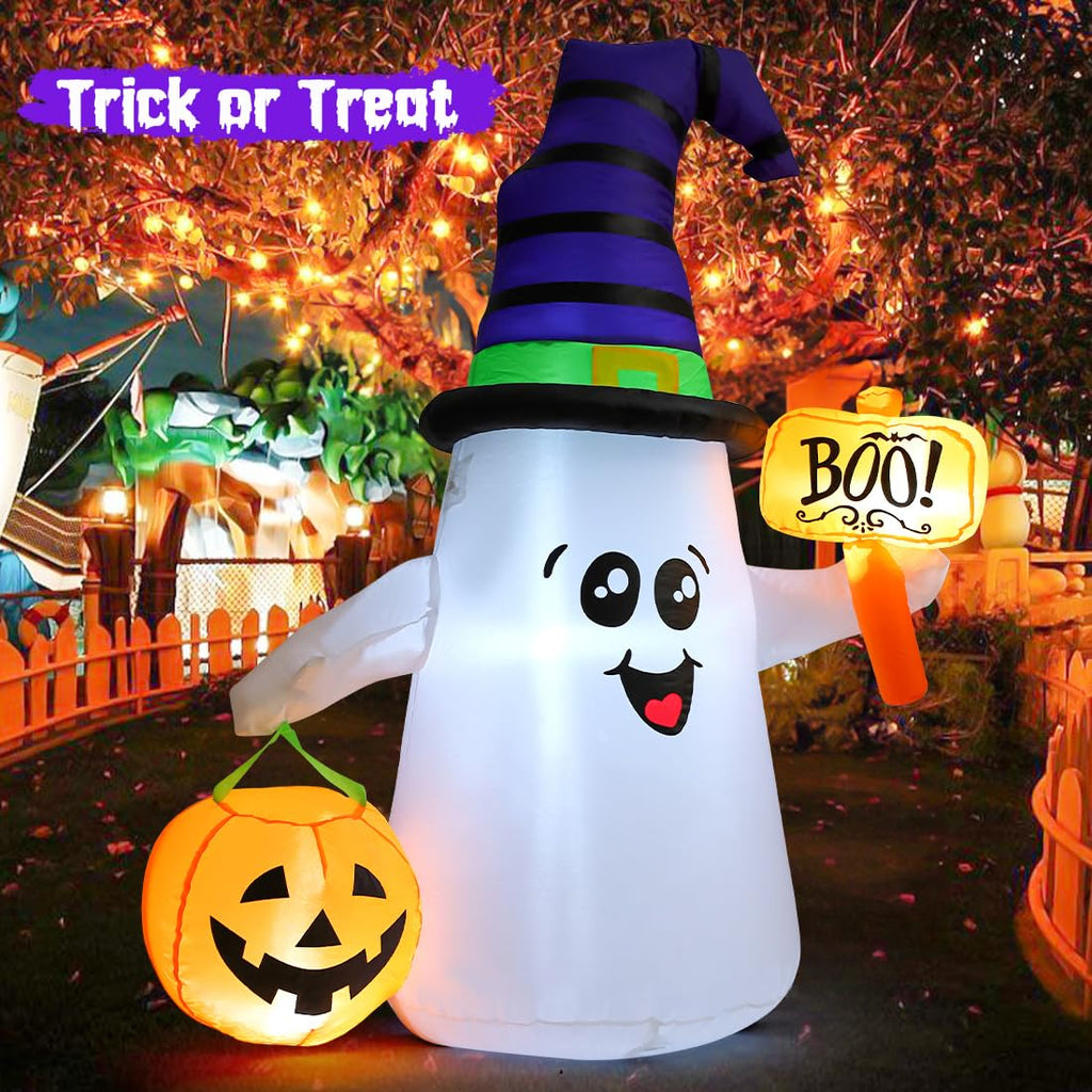 5 FT Halloween Inflatables Ghost with Built-in LEDs L4300