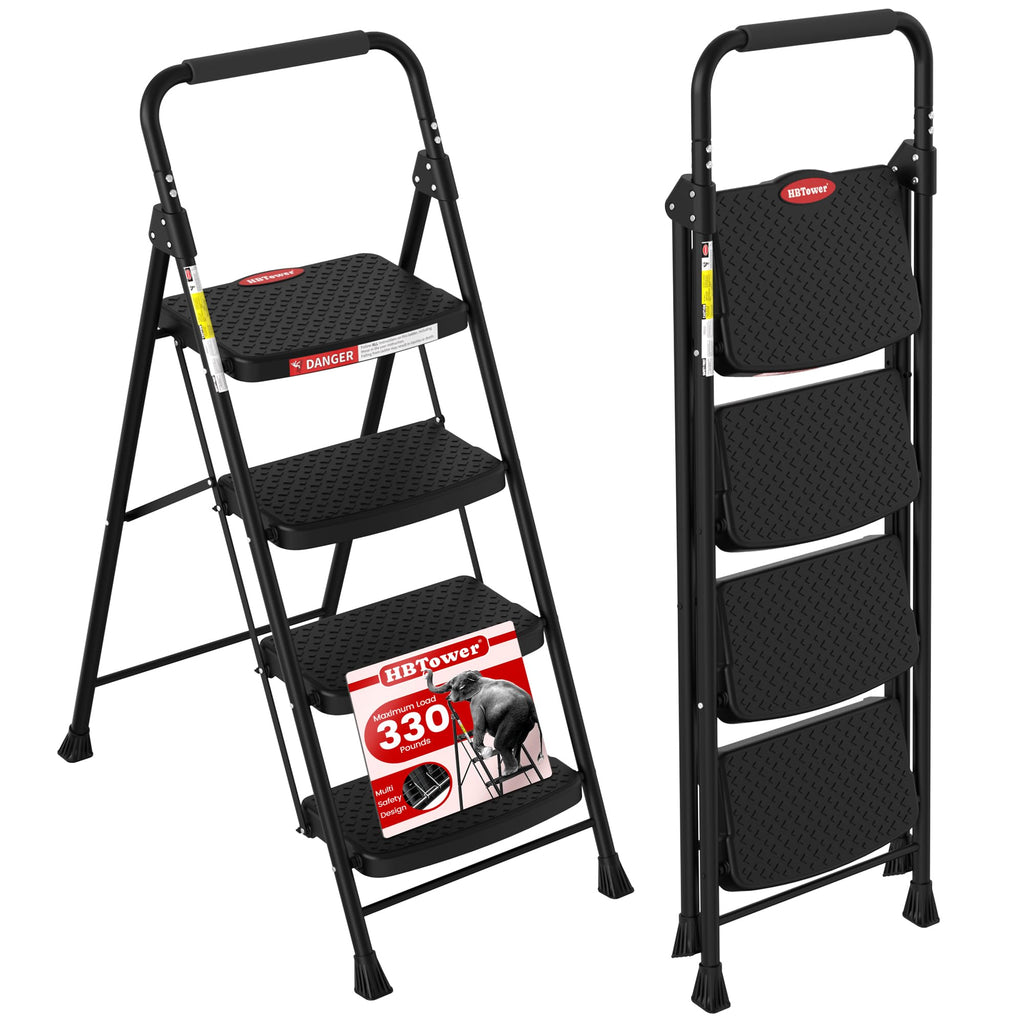 4 Step Ladder Foldable with Wide Anti-Slip Pedal O805343