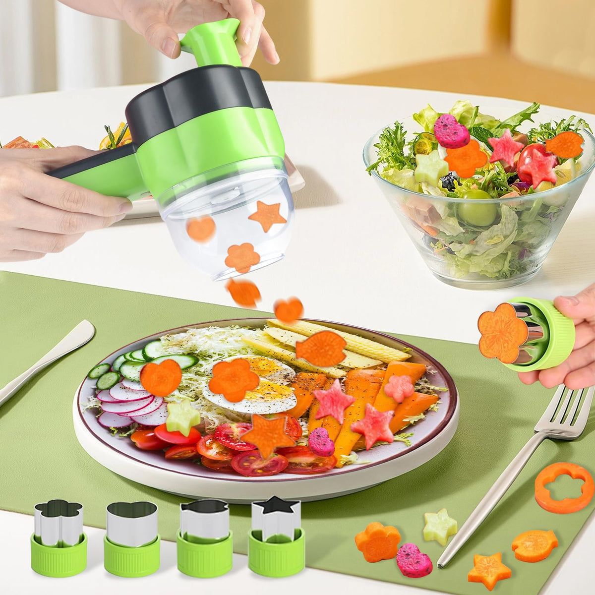 Electric Vegetable Slicer Set 4 in 1 Portable Rechargeable Wireless Food Processor M371