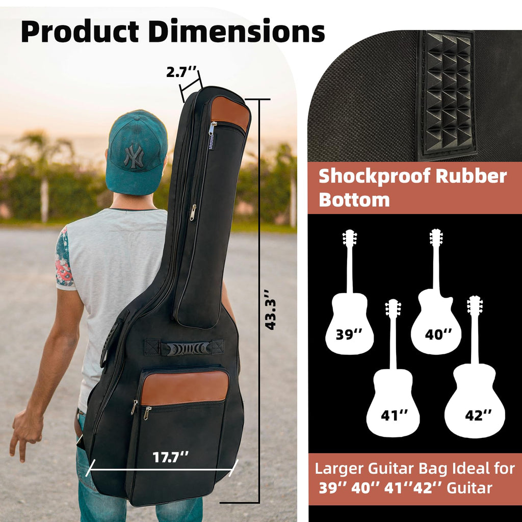 Acoustic Guitar Bag with 0.5-inch Padding (Black) T4659