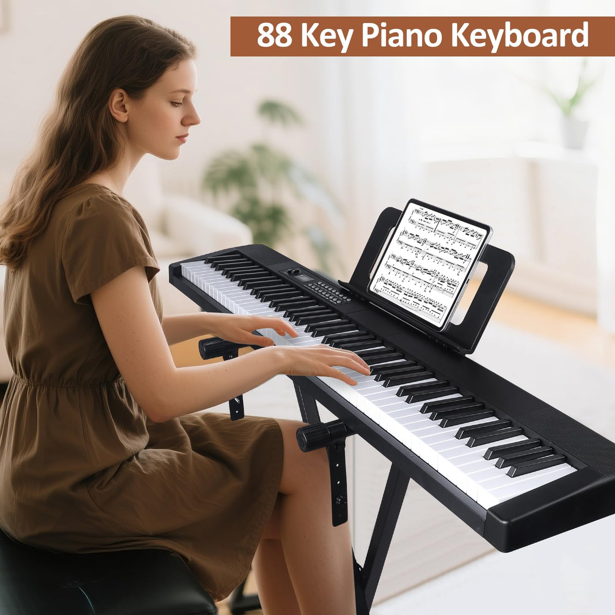 88 Key Electric Digital Piano with Semi Weighted Keys H736291