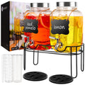 2 Pack 1 Gallon Glass Drink Dispenser with Stand G82256