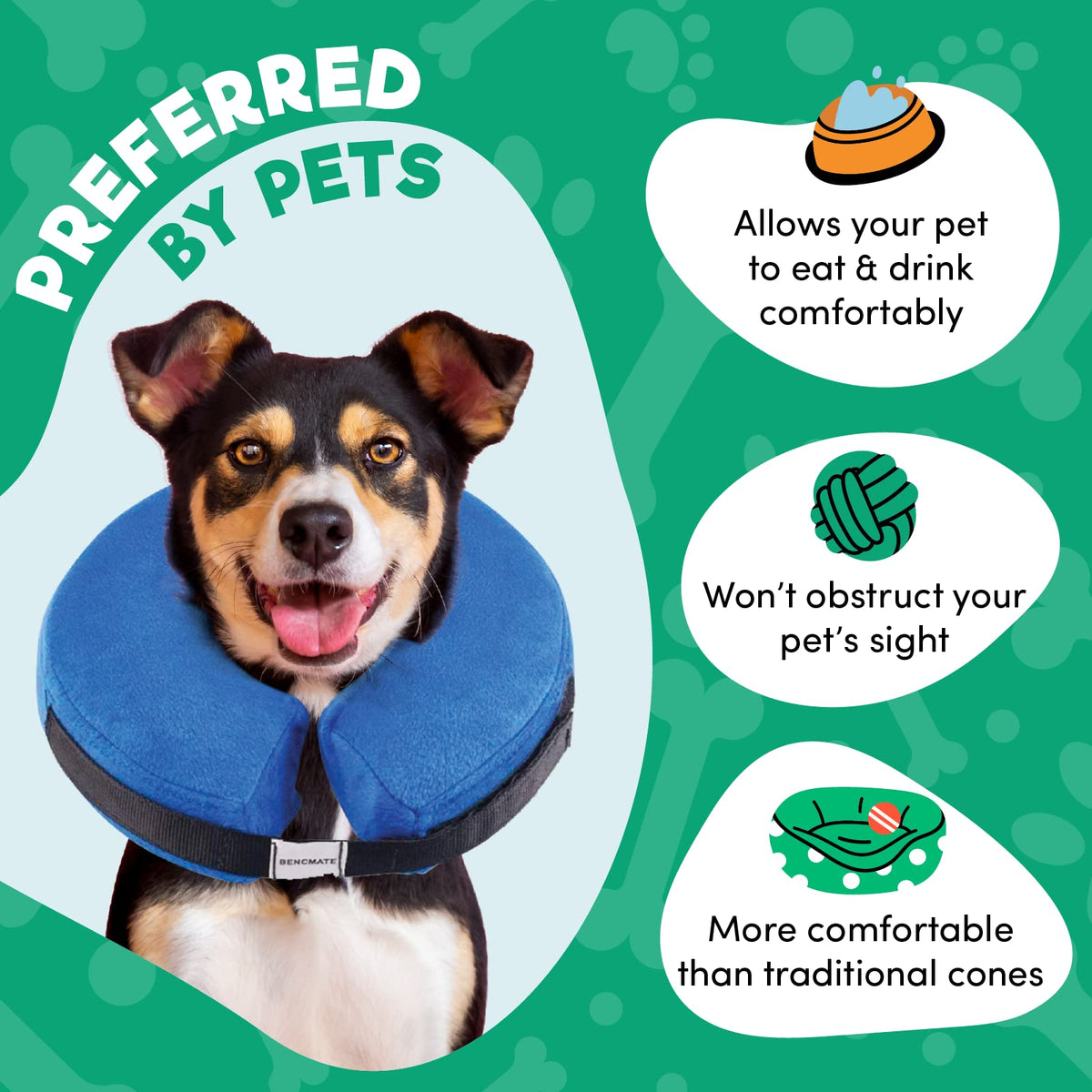 Inflatable Dog Cone Collar Alternative Large Blue Y4024