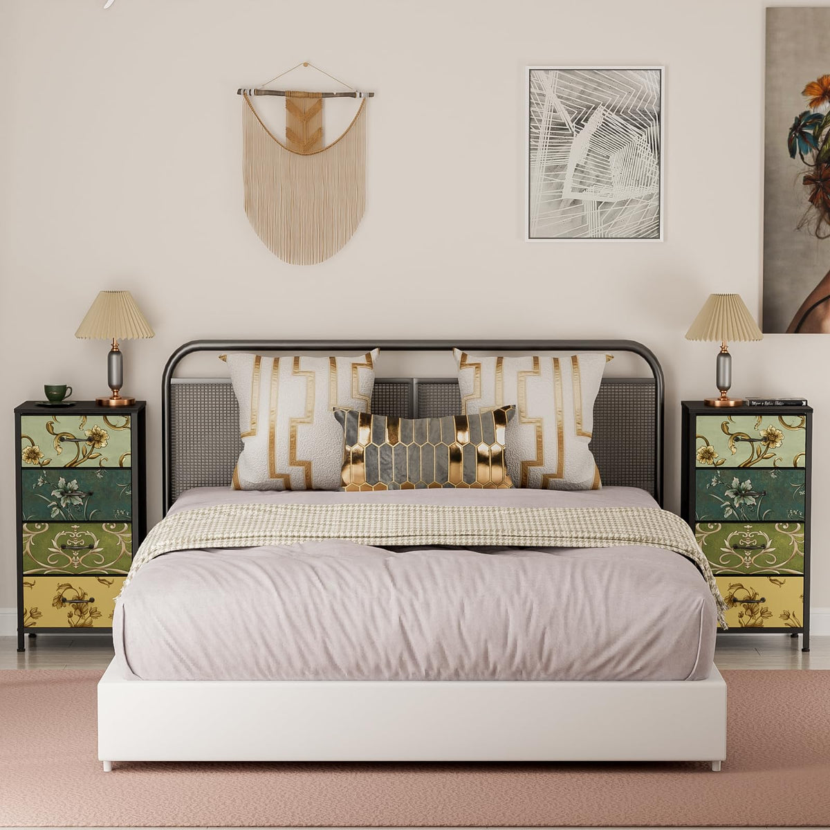 4 Drawer Fabric Dresser J37341
