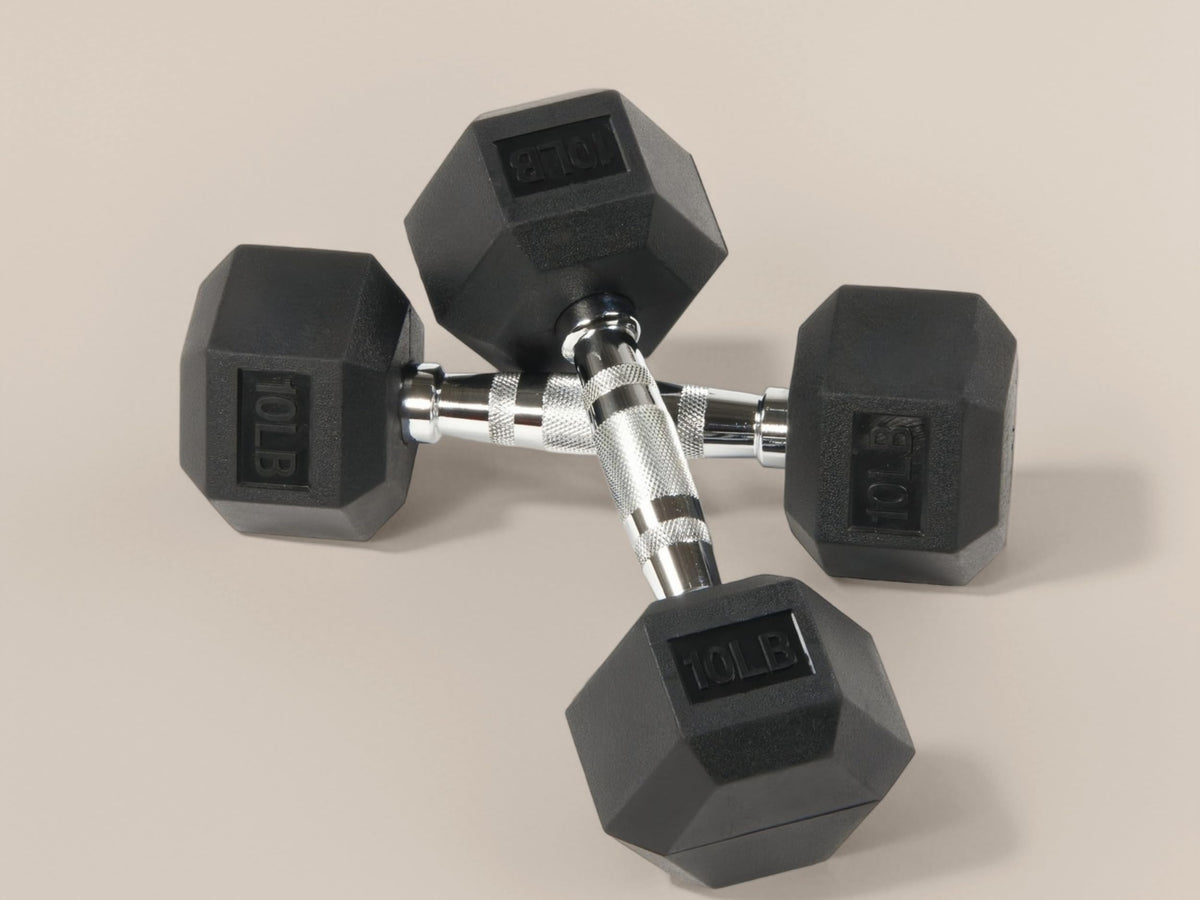 10LB Rubber Hex Dumbbells Set of 2 X901