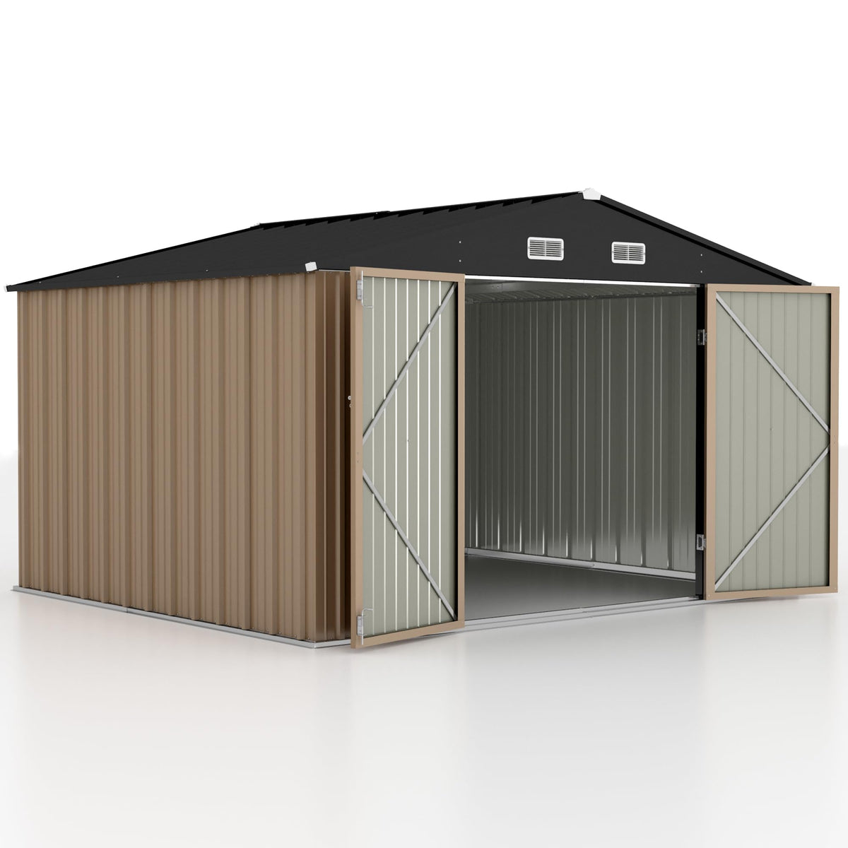 10 x 8 FT Metal Outdoor Storage Shed with Lockable Door K365637