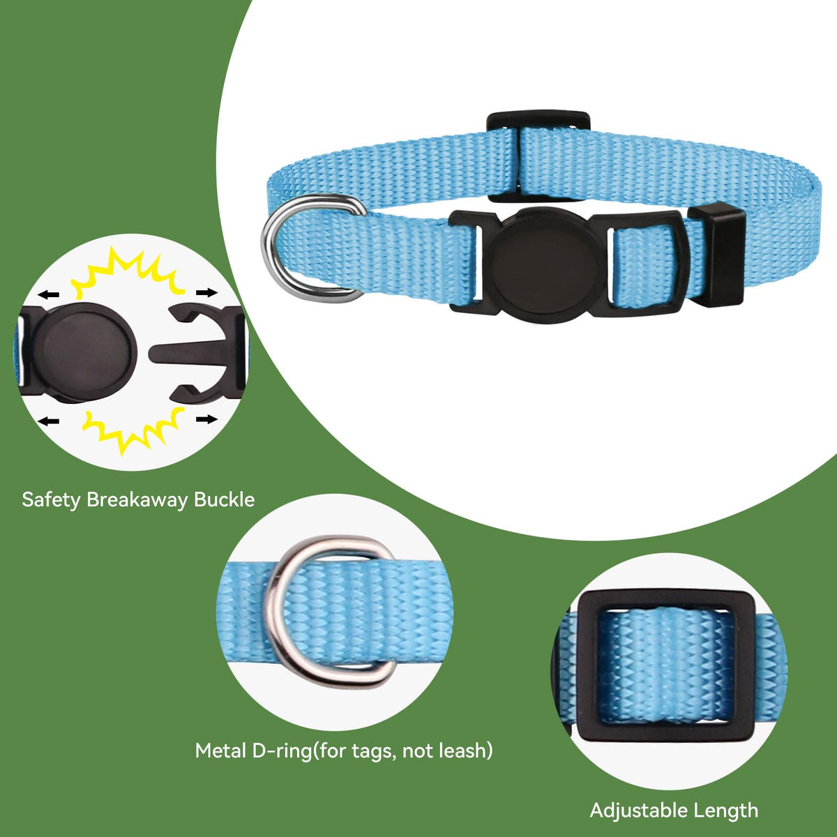 20 PCS Nylon Breakaway Puppy Collars T468389