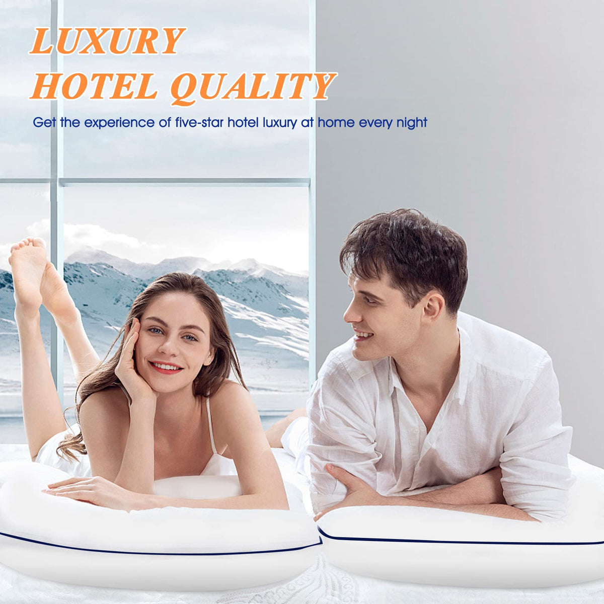 King Size Set of 2 Cooling Bed Pillows U1749