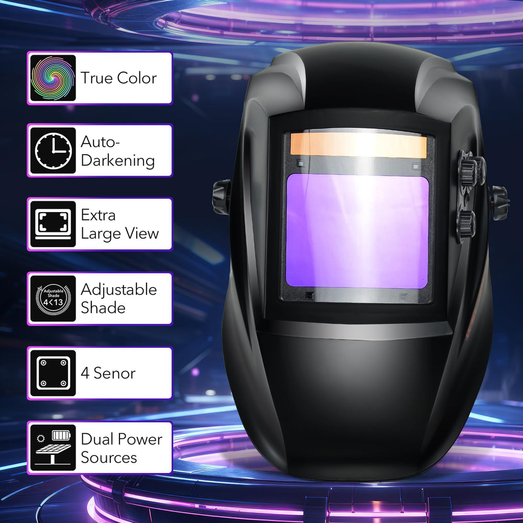 Auto Darkening Solar Powered Welding Helmet F68317