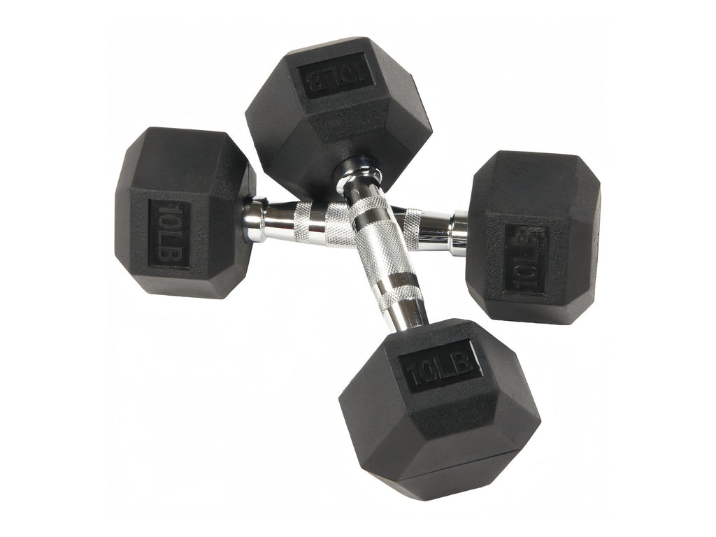 10LB Rubber Hex Dumbbells Set of 2 X901