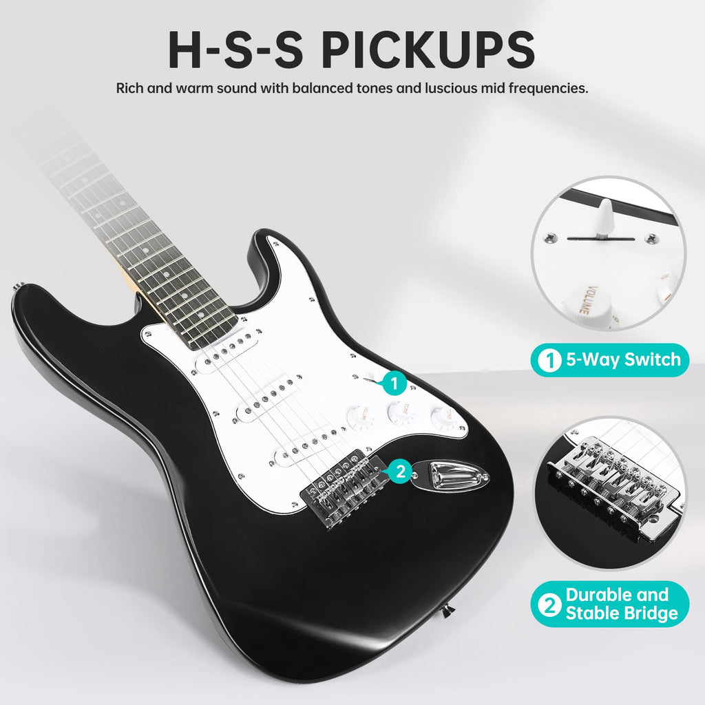 39 Inch Solid Full-size Electric Guitar with Amplifier Bag S656125