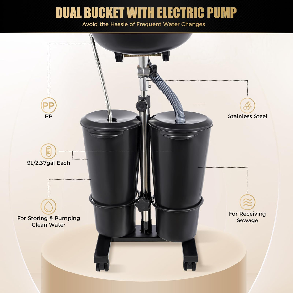 Portable Shampoo Bowl with Electric Pump P87046