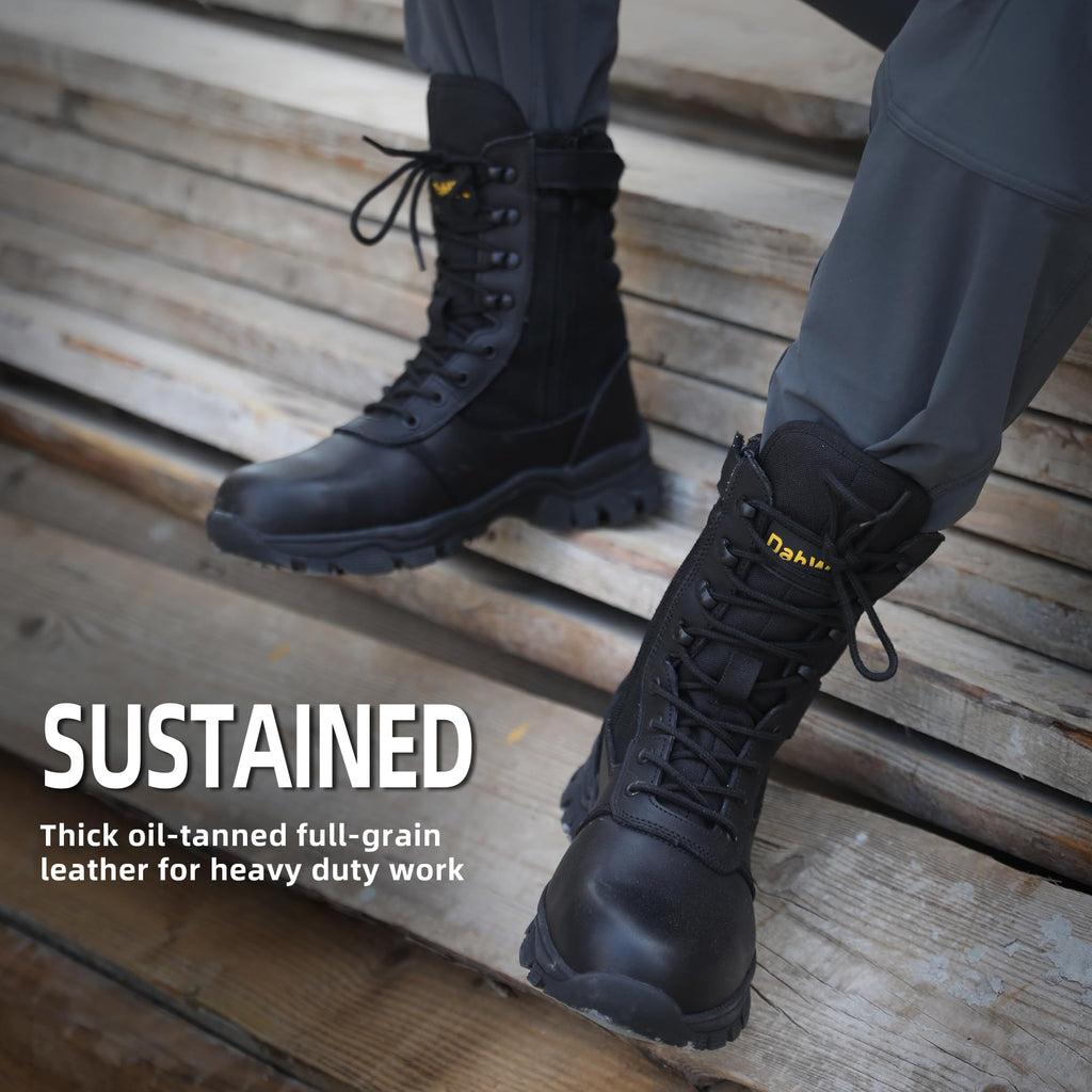 Tactical Boots Steel Toe Side Zipper 8 inches R6339