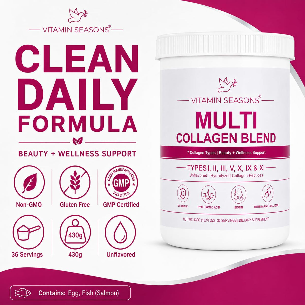 Unflavored Hydrolyzed Collagen Peptides Powder 15.16 oz Y402754