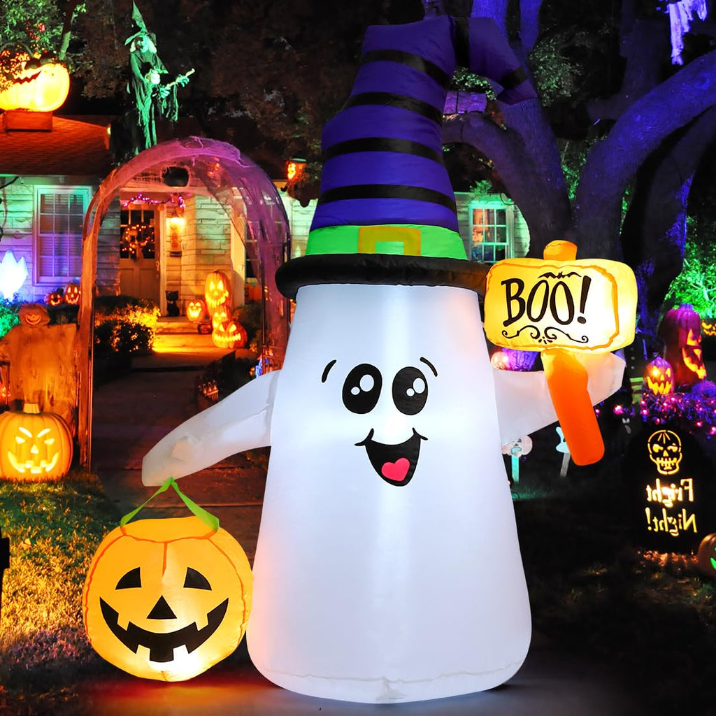 5 FT Halloween Inflatables Ghost with Built-in LEDs L4300