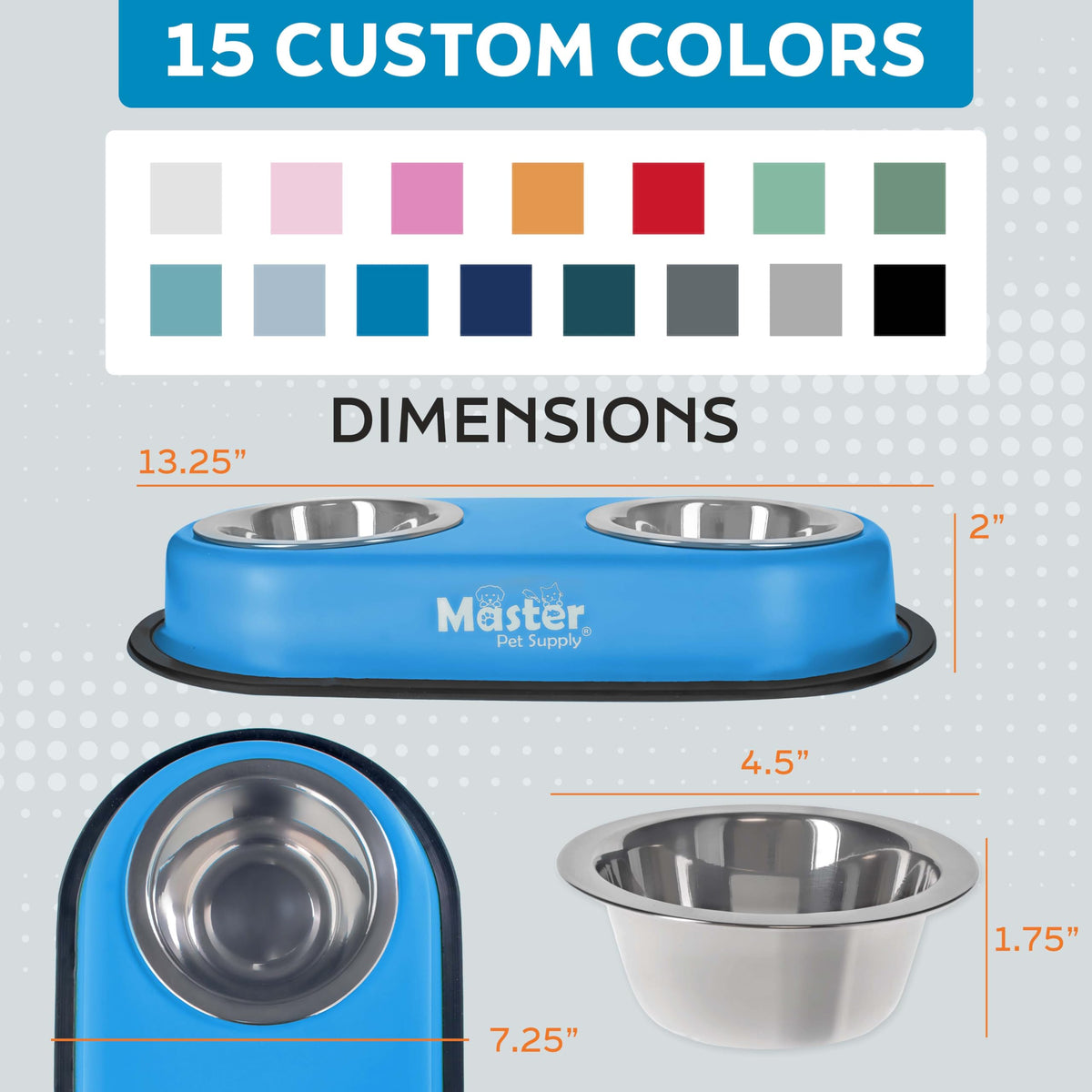 Double Dog Bowls Set with Elevated Base X815