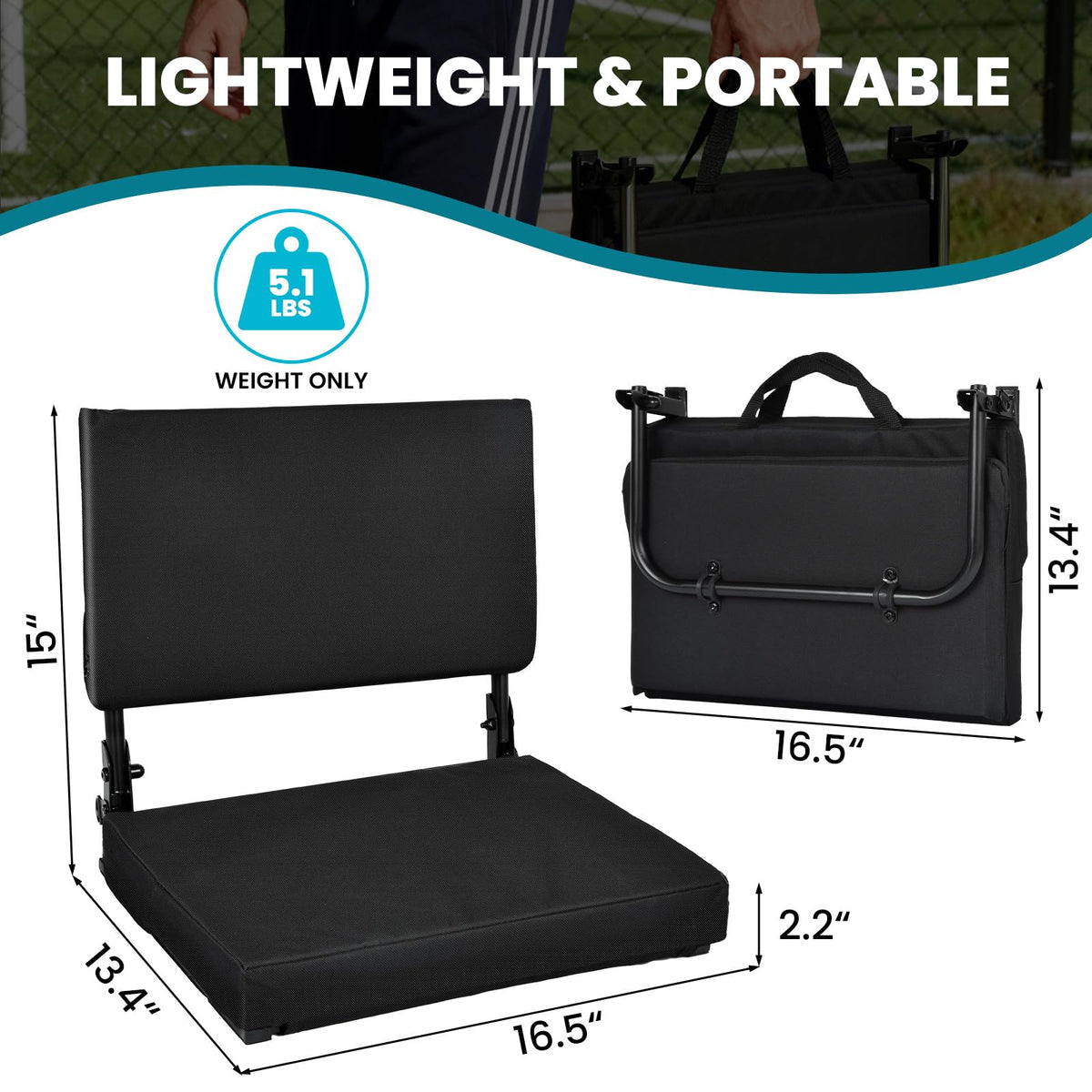 Foldable Padded Stadium Seats with Back Support Z9940
