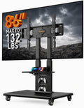 Rolling TV Stand with Pegboard for 32–86 inch TVs K112