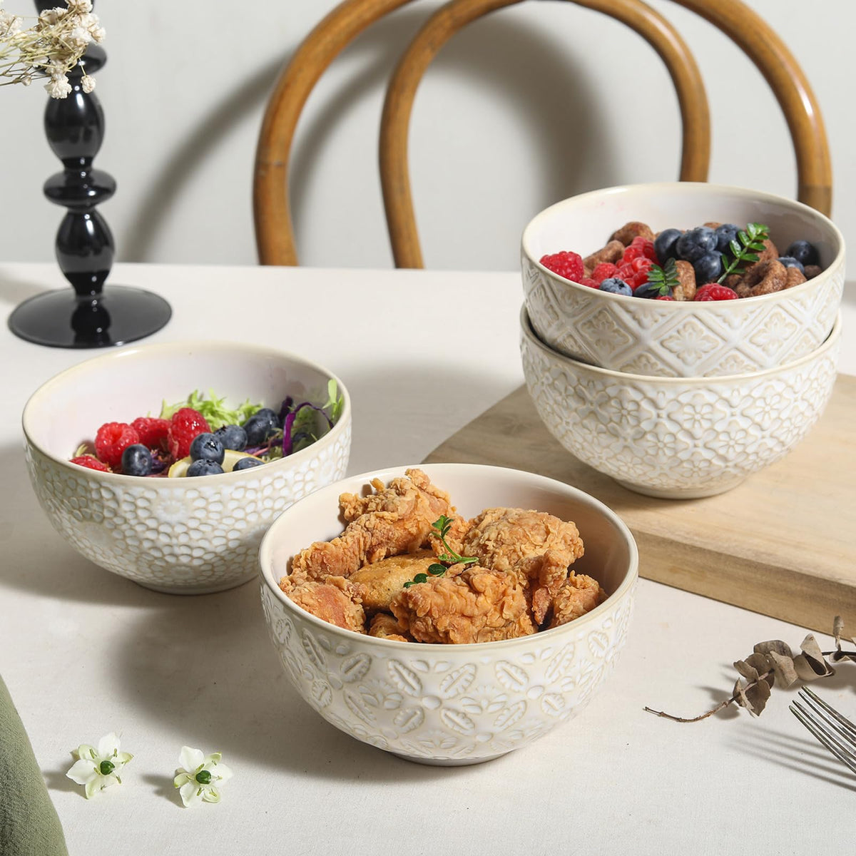 26 Oz Ceramic Soup Bowls Set of 4, 6 inch Q940