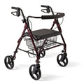 Burgundy Aluminum Bariatric Rollator Walker with Seat X7107