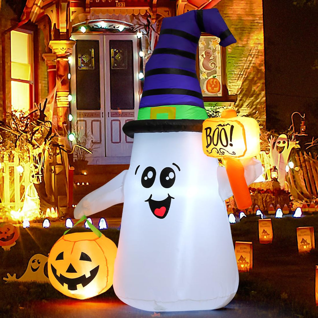 5 FT Halloween Inflatables Ghost with Built-in LEDs L4300