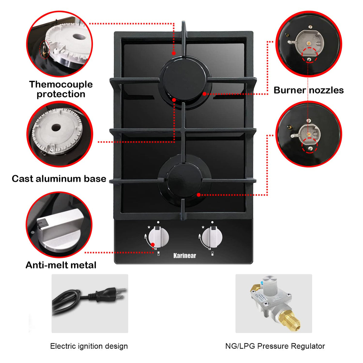 2 Burner Propane Gas Cooktop R522859