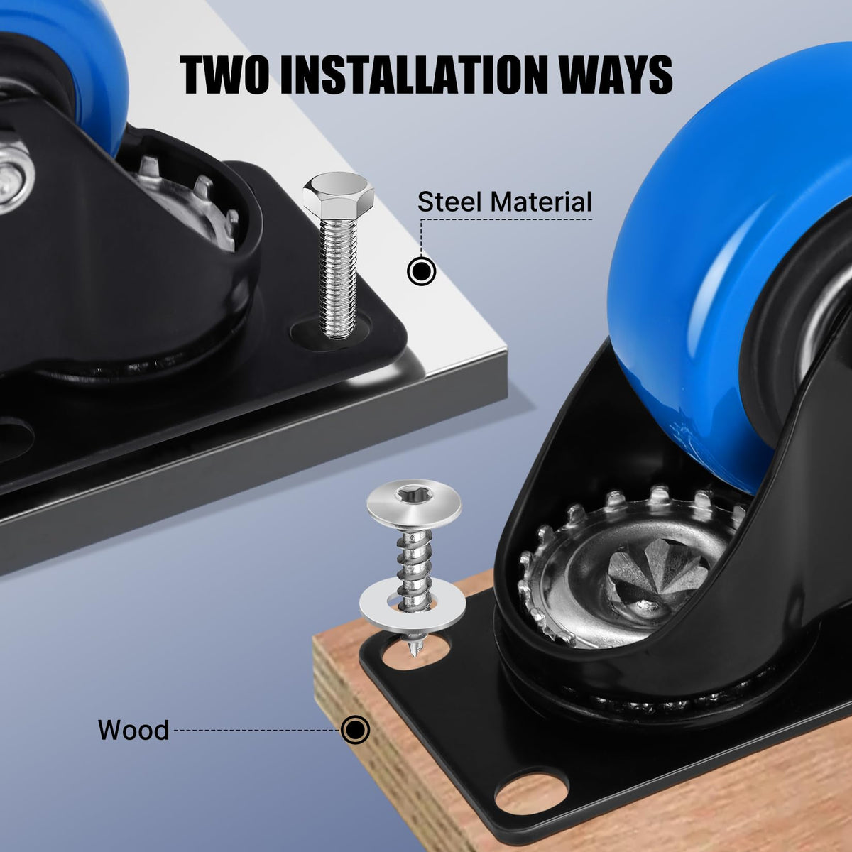 2 Inch Locking Swivel Caster Wheels Set of 8 D9763