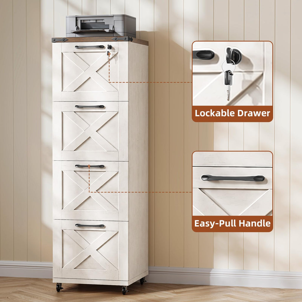 White 4 Drawer Office Filing Cabinet J311