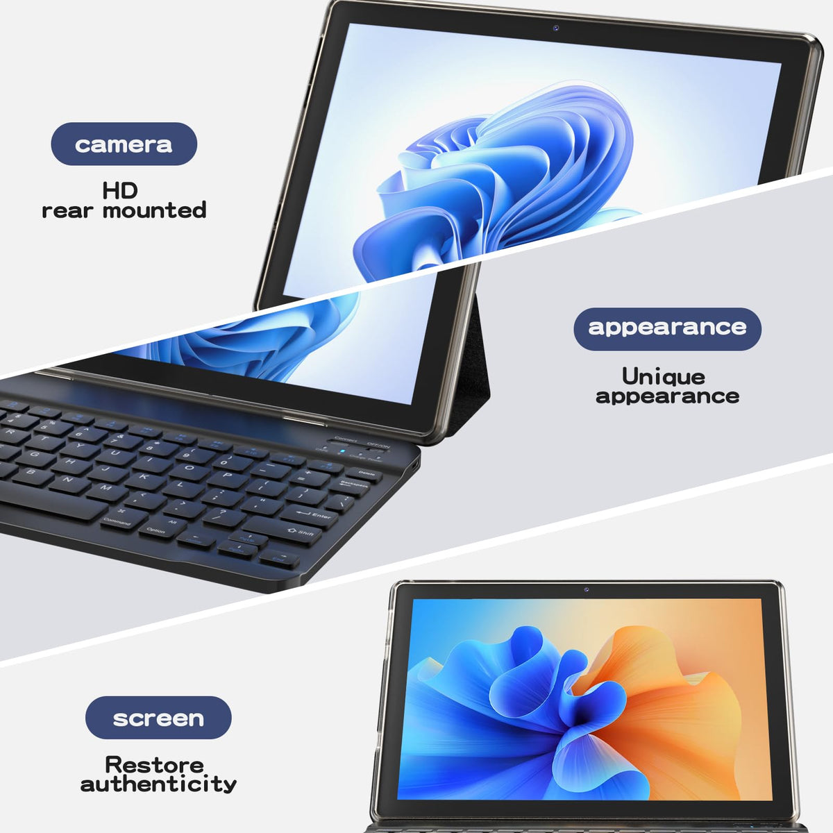 Android 15 Tablet 10 Inch 18GB RAM 128GB ROM Black E74818