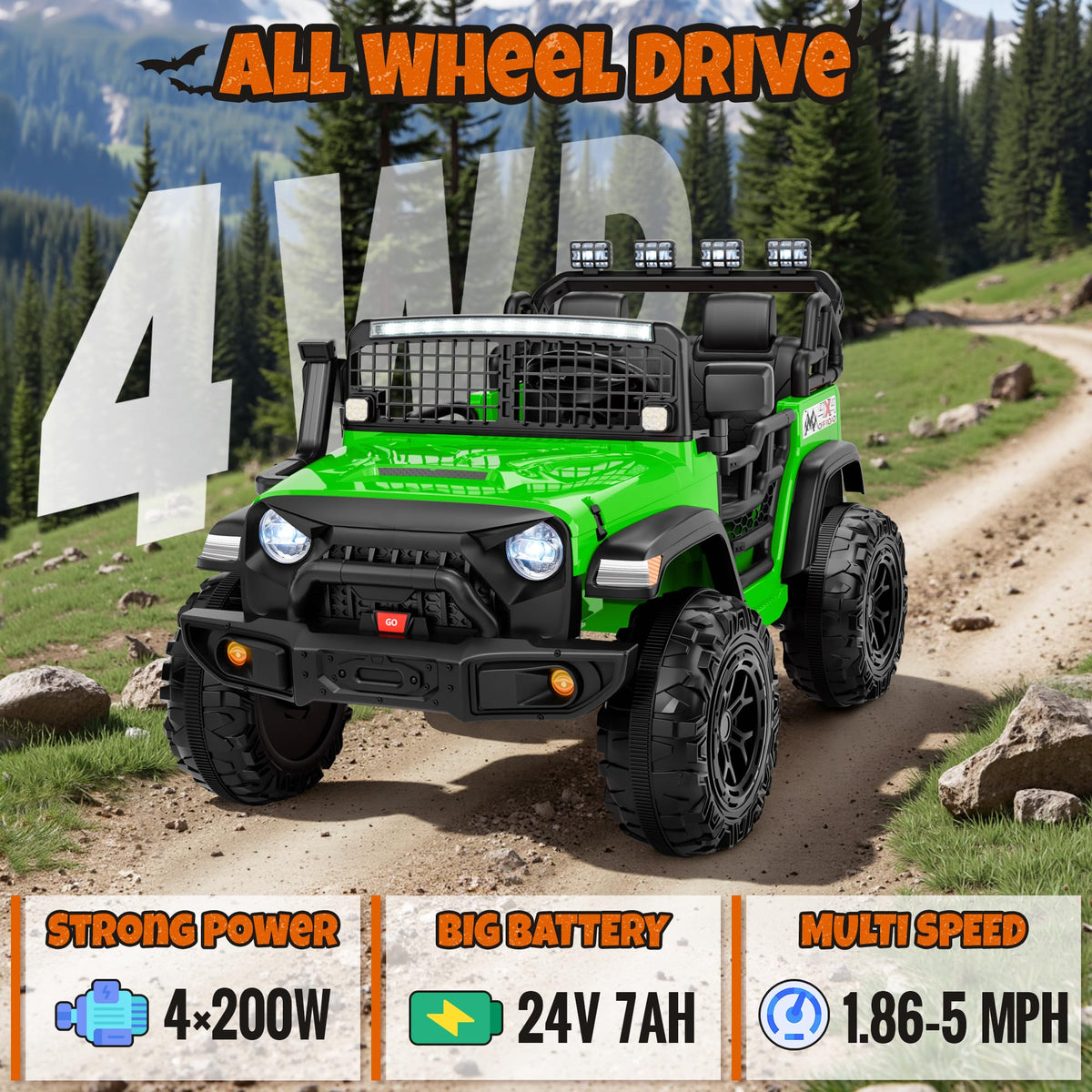 24V 2-Seater Electric Ride On Car Truck with Remote Control R6406