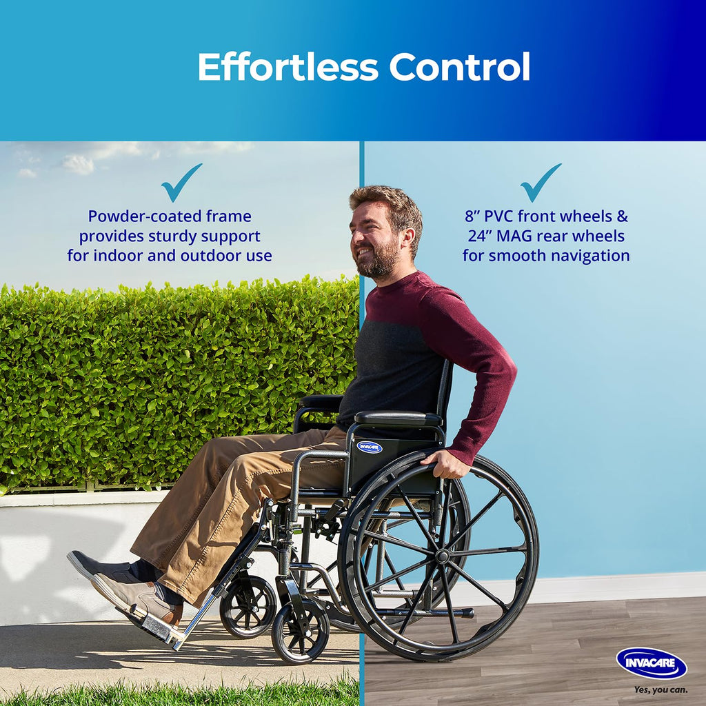 Portable Folding Lightweight Manual Wheelchair 18 Inch Seat K1555