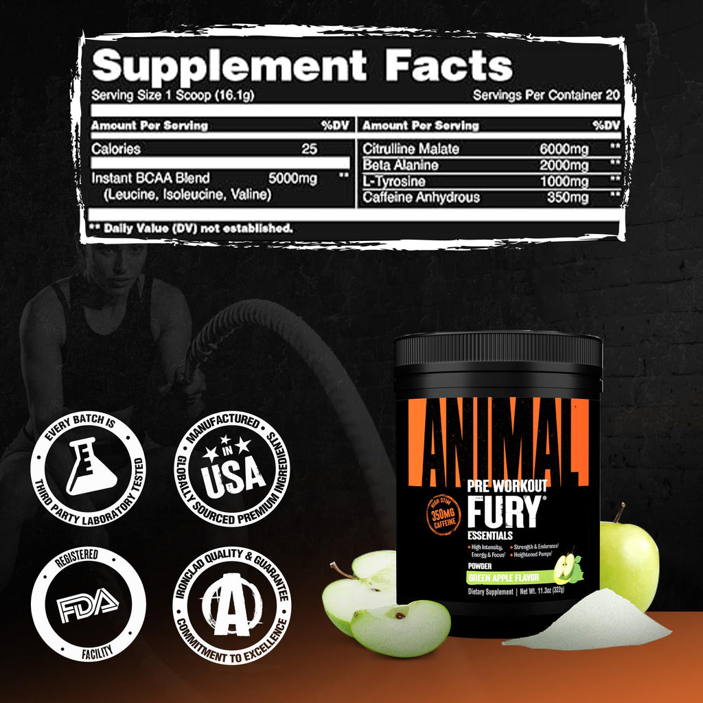 Green Apple Pre Workout Powder 20 Serving Q6311